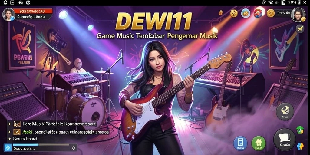 Screenshot DEWI11 menampilkan gameplay seru dengan pilihan lagu yang beragam.