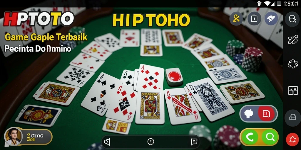 Tampilan permainan Gaple HPTOTO dengan antarmuka yang menarik.