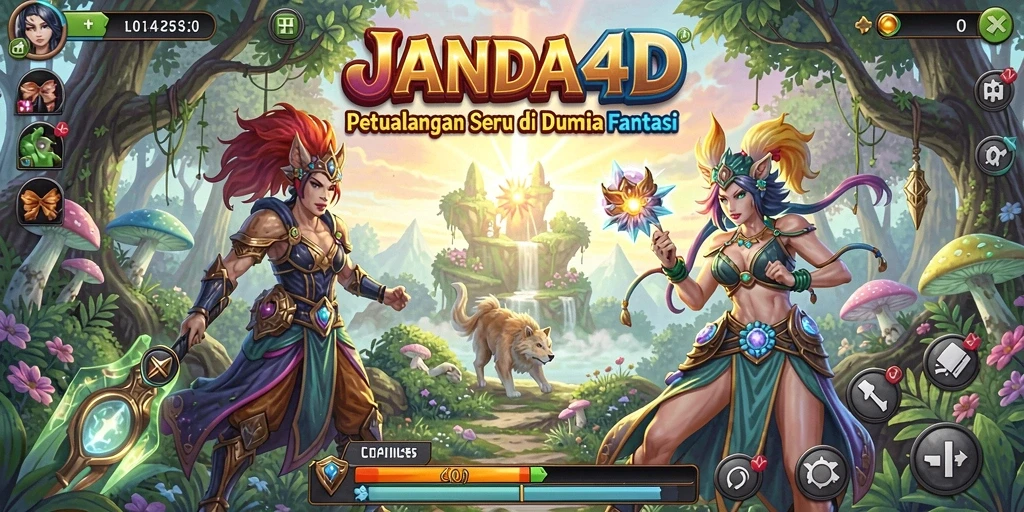 Screenshot gameplay utama JANDA4D menampilkan petualangan epik.