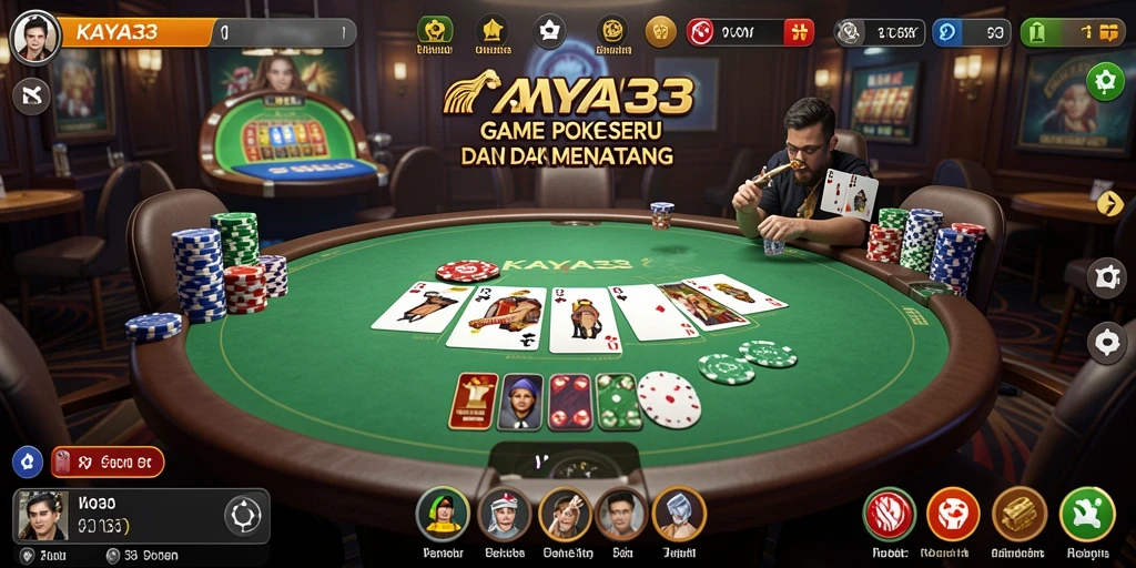 Tangkapan layar KAYA33 menampilkan gameplay seru dalam permainan Poker.