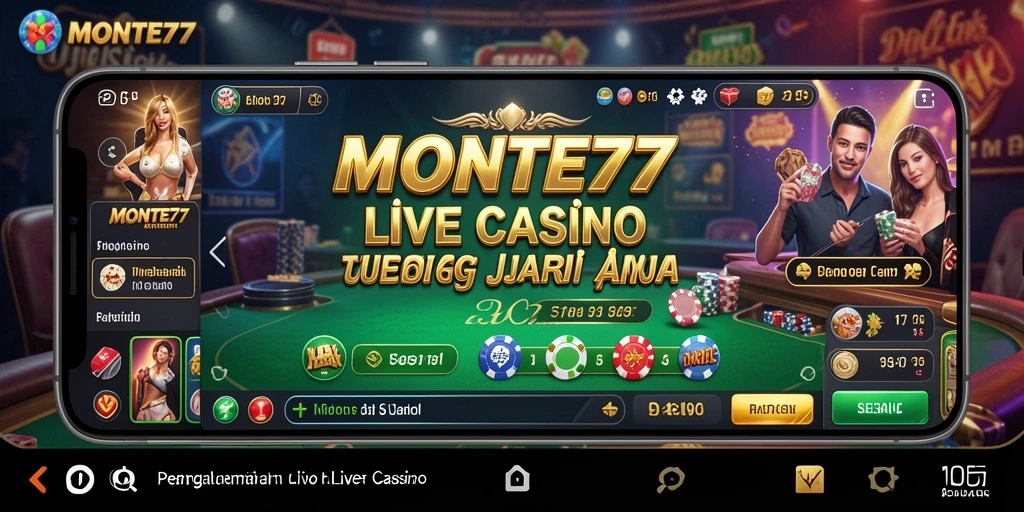 Screenshot gameplay Live Casino MONTE77 yang seru dan interaktif.