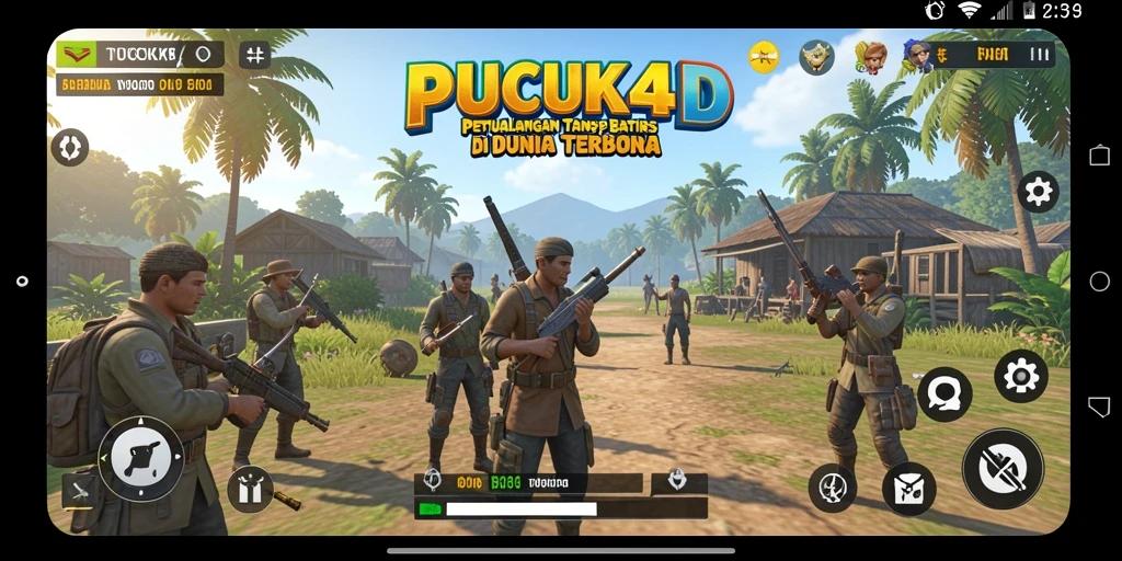 Tampilan gameplay PUCUK4D yang menampilkan dunia terbuka yang luas dan indah.