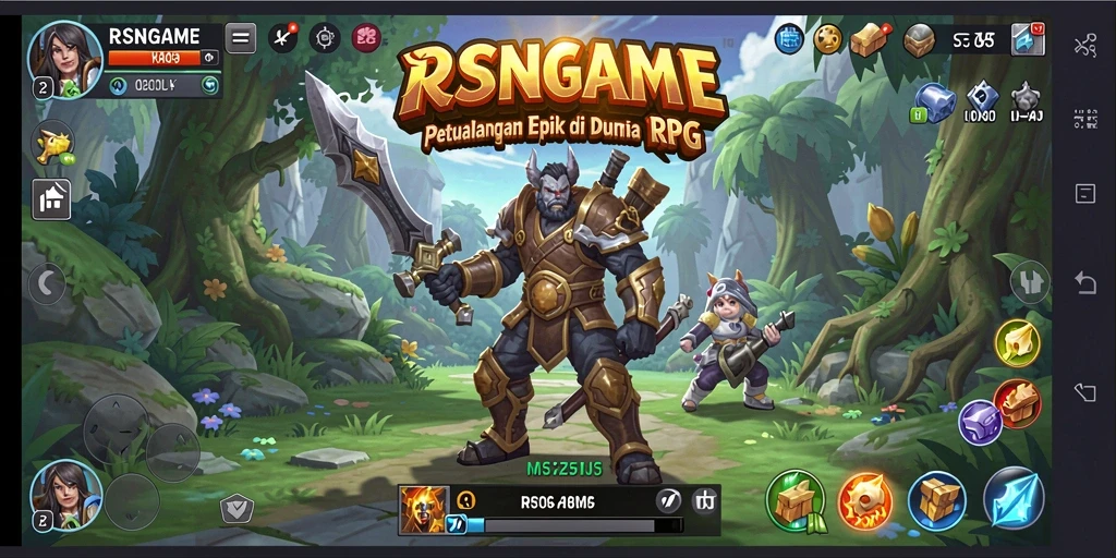 Tangkapan layar RSNGAME menunjukkan pertempuran epik dengan karakter yang memukau.