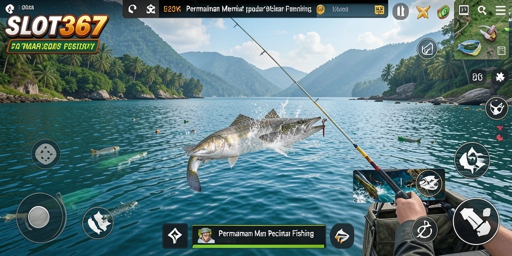 Tampilan memikat gameplay SLOT367 saat memancing ikan yang berbeda.